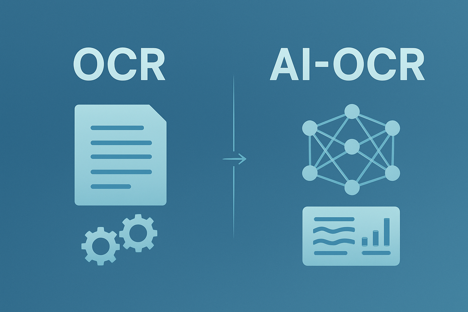 AI-OCRとOCRの違いのイメージ