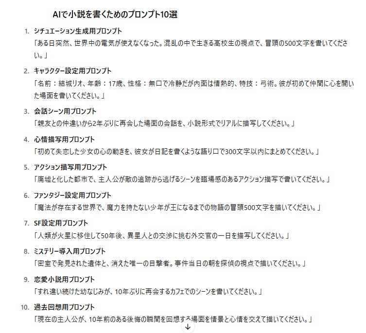 ChatGPTを使ってAIで小説を書くためのプロンプト10選