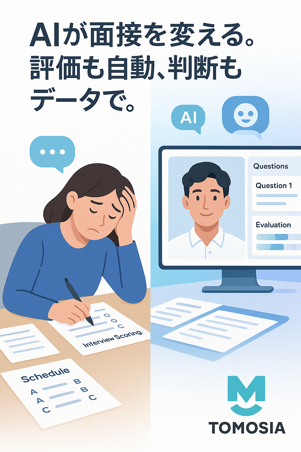 AI自動面接サービス:採用プロセスを革新する次世代ソリューションのヘッダー画像