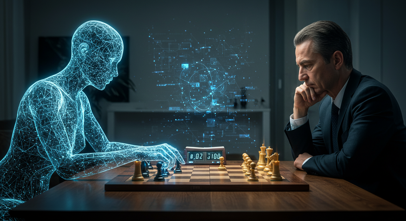 AIが人とチェス対戦で学習している様子